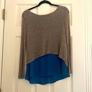 Blue and gold long sleeve top size medium
